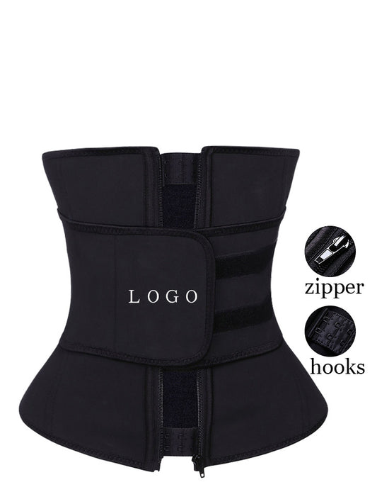 Body Magic Waist Trainer Black Zipper Hook Latex Queen Size Instantly Slims