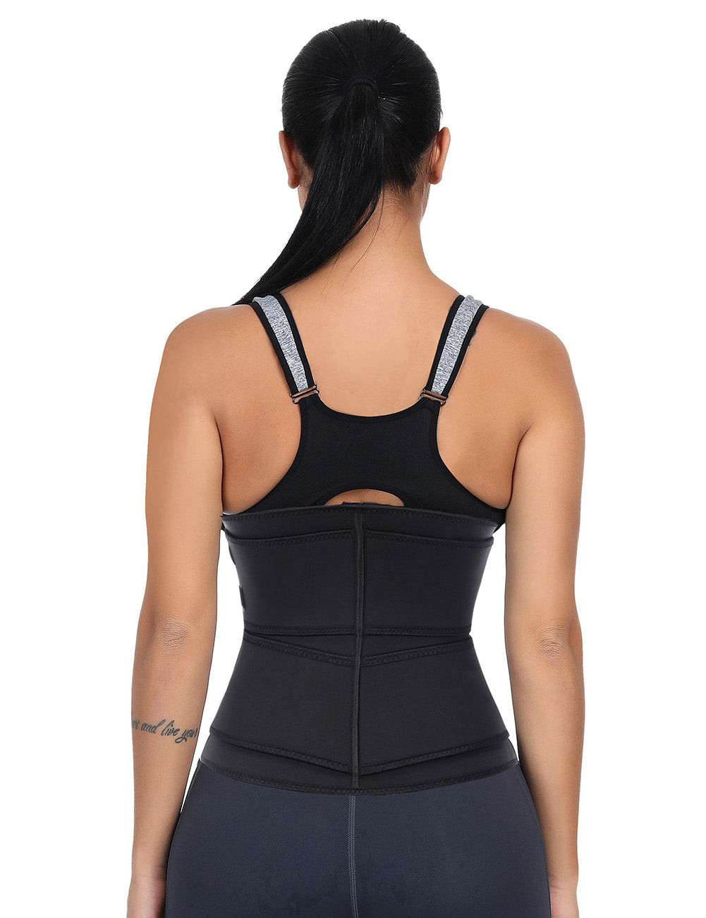 Double Belt Black Big Size Latex Waist Trainer For Loss Weight