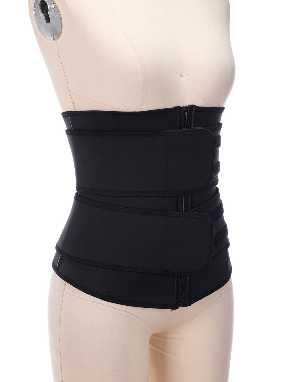 Double Belt Black Big Size Latex Waist Trainer For Loss Weight