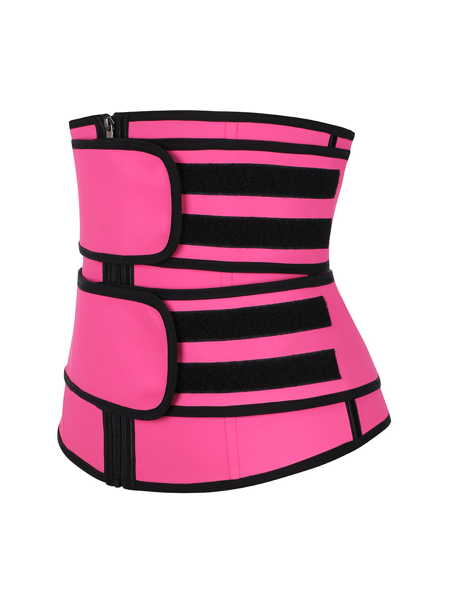 Double Belt Black Big Size Latex Waist Trainer For Loss Weight