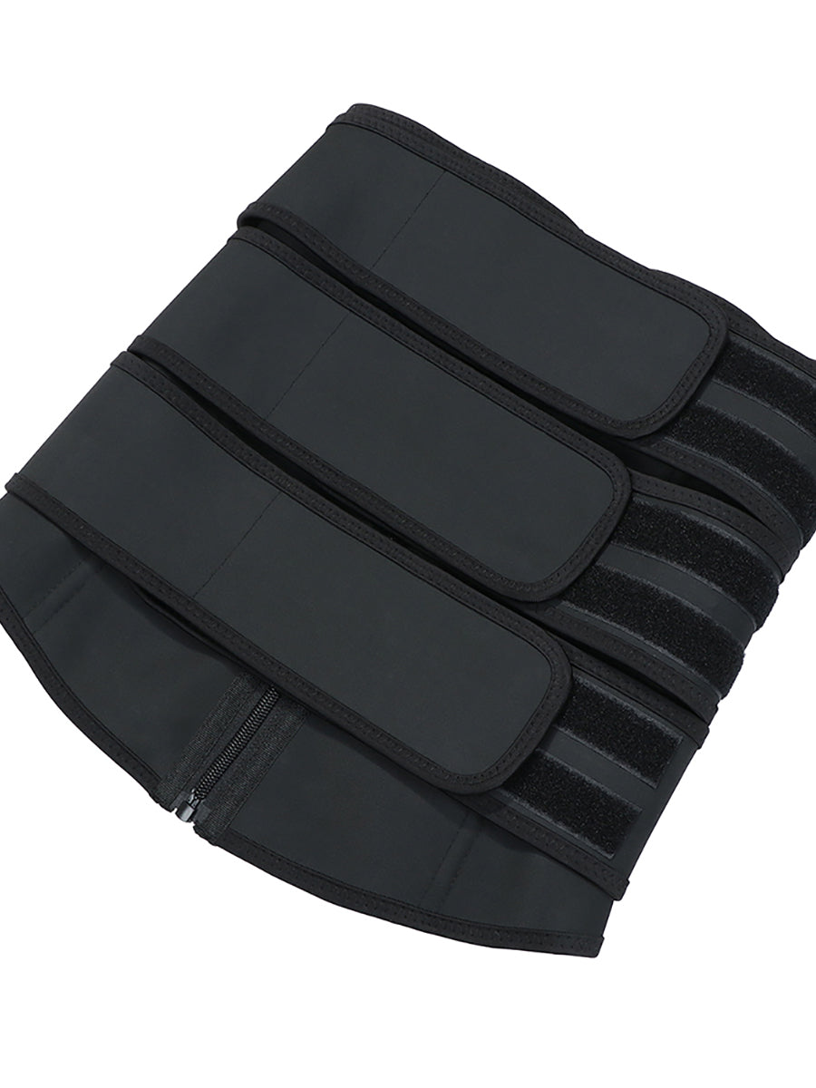 Slimming Stomach Black Three Belts Latex Waist Trainer Big Size