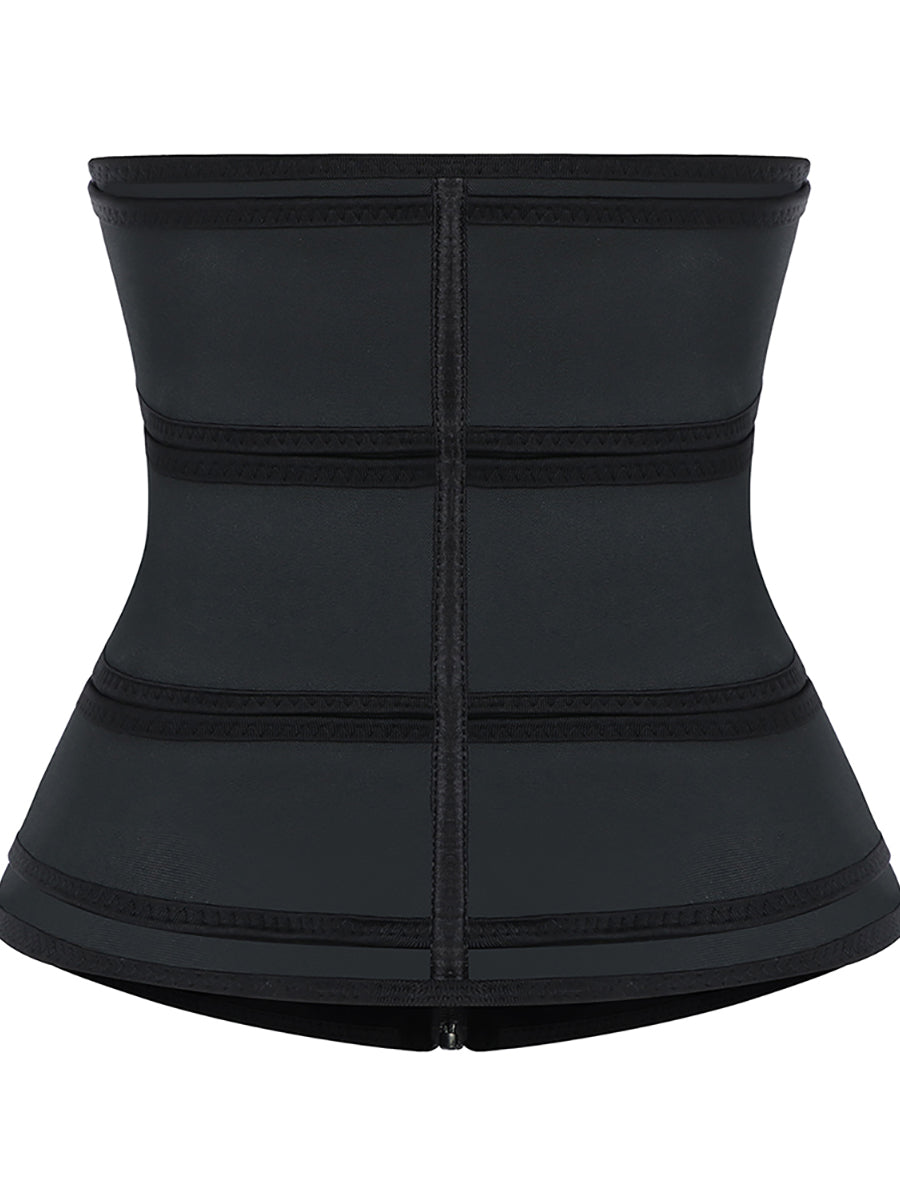 Slimming Stomach Black Three Belts Latex Waist Trainer Big Size