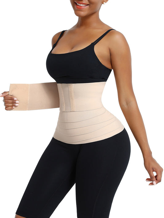 Black Latex Tummy Wrap Compression Band Waist Control